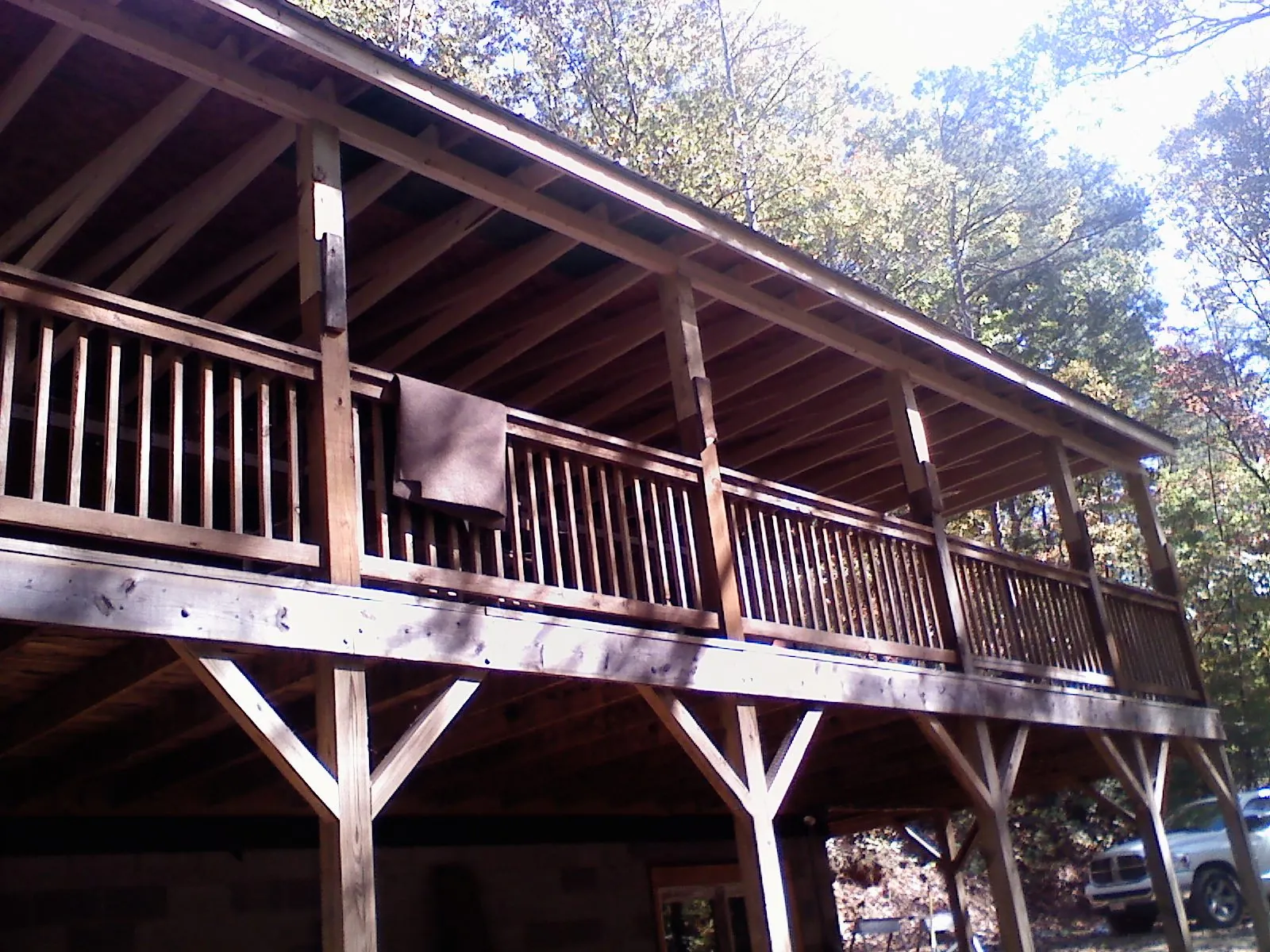 Timber framing under a new elevated porch and deck — Roof Leak Repair in Barhamsville by Roofing Brothers